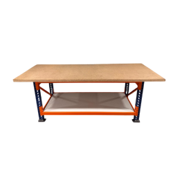 Bastor® HX werktafel 2.550 x 1.000 x 945mm, v.v. 2 niveaus. blauw/oranje, nieuw